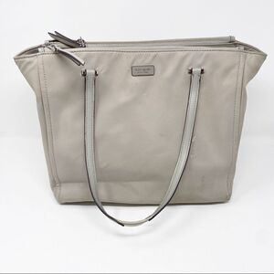 Kate Spade Grey Nylon Leather Tote Shoulder Bag